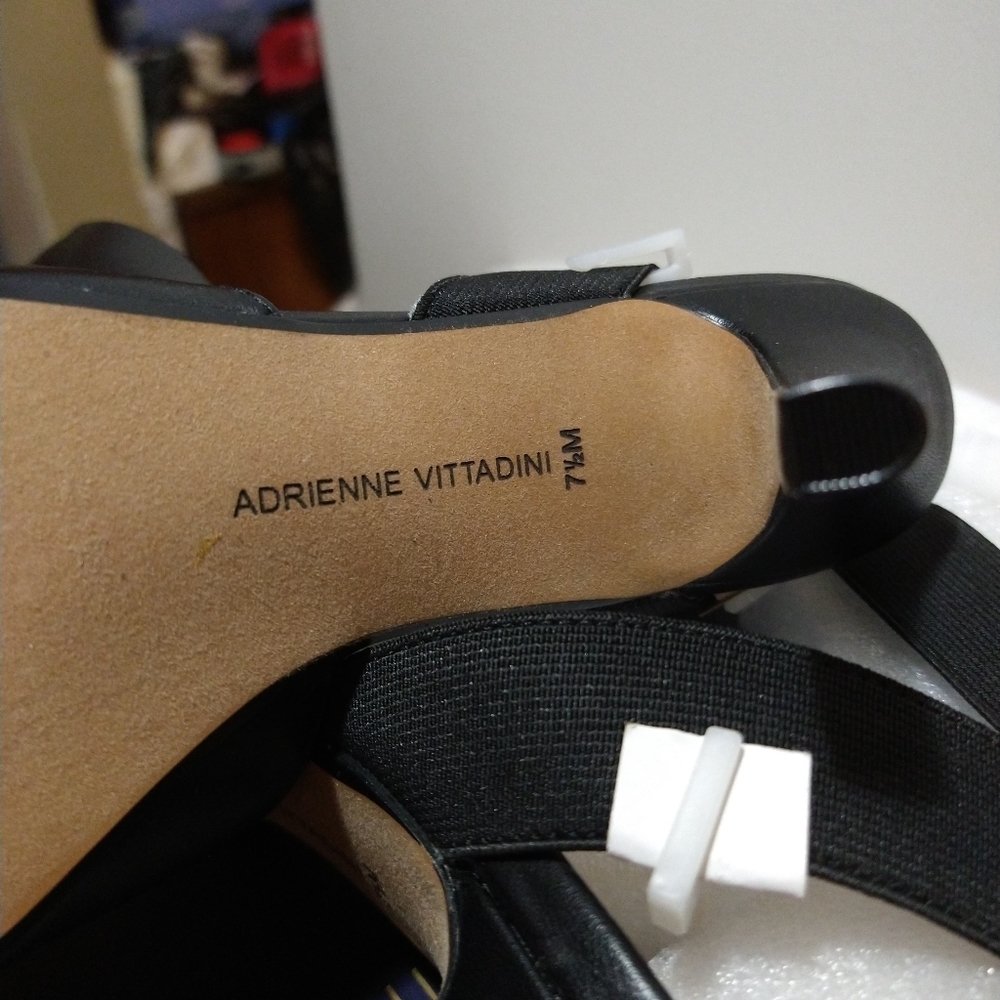 Adrienne Vittadini Guidry Leather Peep Toe Heels - Picture 6 of 15
